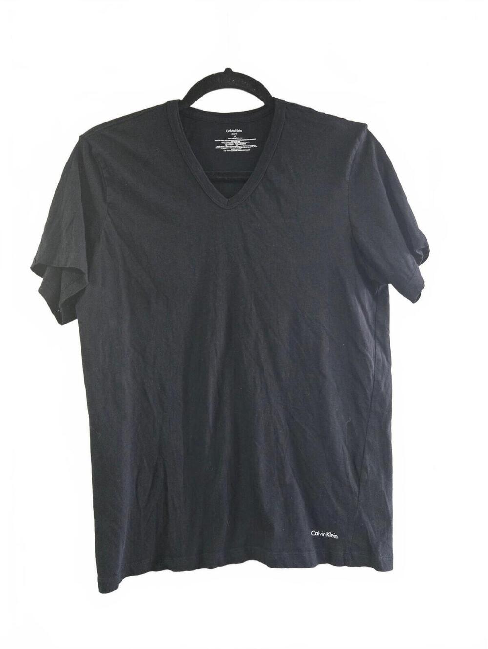 Calvin Klein Black V-Neck T-Shirt Size M